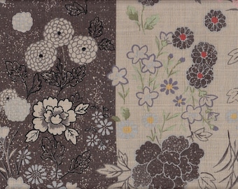 19.90 EUR/meter fabric from Japan traditional cotton Dobby 50 cm x 110 cm flowers brown B969d