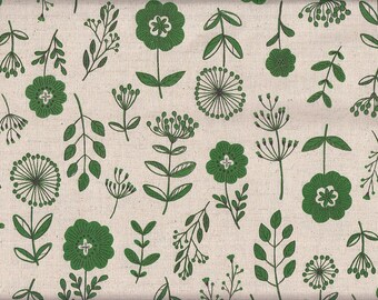 28.00 Eur/Meter Oilcloth laminated Japanese cotton fabric 50 cm x 110 cm Botanical green UT0012c