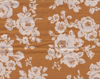 28.00 Eur/meter wax cloth Japan laminated cotton fabric Kokka 50 cm x 110 cm Roses yellow UT7030b
