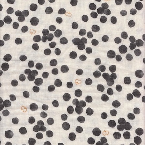 21.90 Eur/Meter Japan Fabric Modern Cotton Kokka Sold by the Meter 50 cm x 110 cm Butterfly dots black double gauze G489c