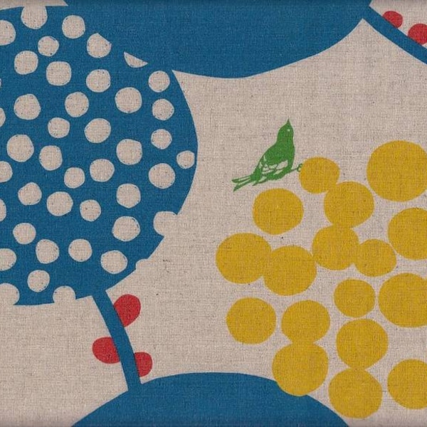 27.90 EUR/meter fabric from Japan, cotton linen, Kokka, 50 cm x 110 cm, Echino Big berry blue L357b