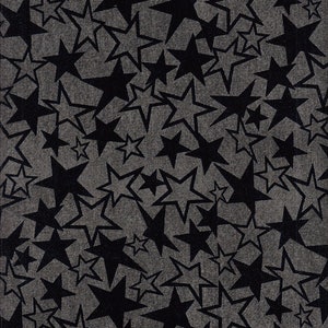 28.00 EUR/meter Waxed canvas laminated Japanese cotton fabric 50 cm x 110 cm Stars grey UG311b