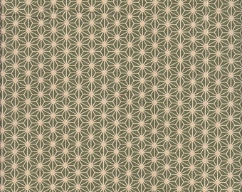 22.90 Eur/Meter Japanese fabric traditional cotton 50 cm x 110 cm Asanoha green D1251a