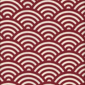 29.90 Eur/meter laminated Japanese cotton fabric oilcloth 50 cm x 110 cm oilcloth Seigaiha red UD1003c