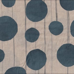 24.90 Eur/meter Japan fabric Kokka Modern cotton linen Viella 50 cm x 110 cm Dots & Stripes natural petrol G4052b