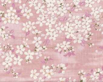 20,90 Eur/Mètre tissu du Japon coton traditionnel Dobby fleurs de cerisier 50 cm x 110 cm Sakura rose