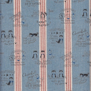 21.90 Eur/meter Japanese fabrics children&#39;s fabrics cotton linen sold by the meter kokka 50 cm x 110 cm Shiba Inu jeans blue R1192b