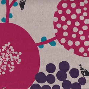 25.90 Eur/Meter Kokka Echino fabric from Japan cotton linen canvas Kokka 50 cm x 110 cm Echino Big berry pink L357a