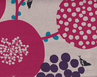 25.90 Eur/Meter Kokka Echino fabric from Japan cotton linen canvas Kokka 50 cm x 110 cm Echino Big berry pink L357a