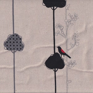 25,90 Eur/Meter Kokka Echino Fabric from Japan Cotton Linen Canvas Kokka 50 cm x 110 cm Echino Balance Bird nature L410d
