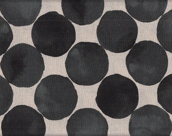 29.00 Eur/meter oilcloth laminated Japanese cotton fabric 50 cm x 110 cm dots large black UG4002b