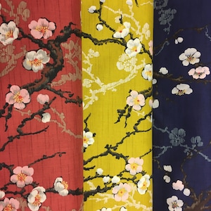 19,90 EUR/mètre Tissu Japon coton Kokka 50 cm x 110 cm branches de fleurs jaune B273d image 3