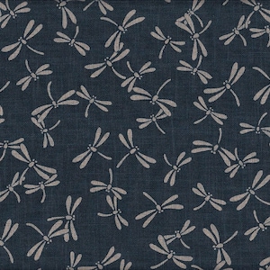 29,90 Eur/Meter Japan fabric traditional cotton 50 cm x 110 cm dragonflies blue E2113a
