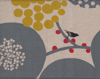 34.90 Eur/Meter Kokka Echino oilcloth coated cotton fabric cotton linen canvas 50 cm x 110 cm Echino Big berry gray UL357d