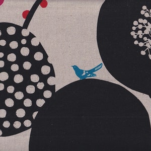 38,90 Eur/mètre Kokka Echino toile cirée enduite coton toile de lin 50 cm x 110 cm Echino Big berry noir UL357e