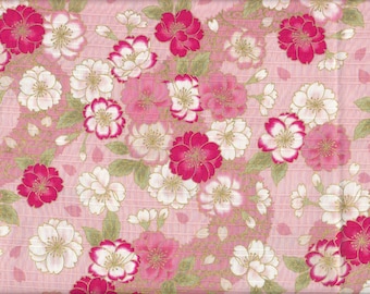 28.00 Eur/mètre coton laminé japonais tissu de cire 50 cm x 110 cm Sakura rose UB268b