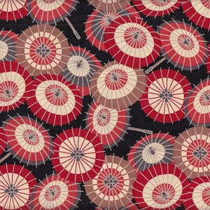 22.90 EUR/meter fabric from Japan, traditional cotton dobby, 50 cm x 110 cm, red umbrella C2304c