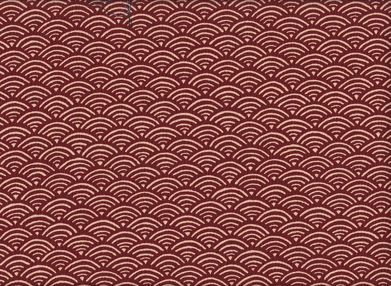17.90 Eurmeter Japan fabric traditional cotton by the metre 50 cm x 110 cm Seigaiha midi red D1103a