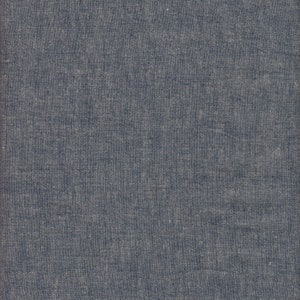 20.90 Eur/meter Japanese fabric cotton linen 50 cm x 110 cm plain blue-grey F502c