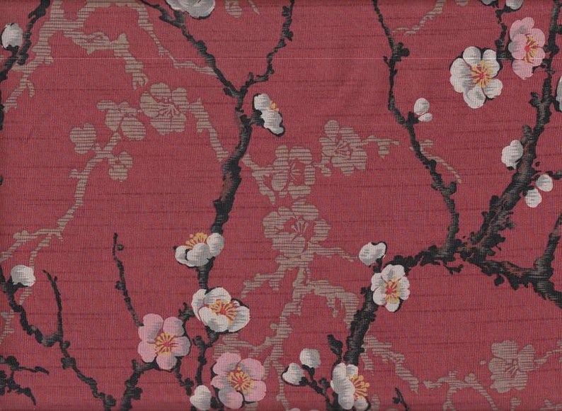 19,90 EUR/mètre Tissu Japon coton Kokka 50 cm x 110 cm branches de fleurs jaune B273d Rouge