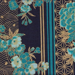 19.90 EUR/meter Japan fabric traditional cotton 50 cm x 110 cm Kiku asanoha blue B163a