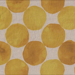 21.90 Eur/meter Japan fabric Kokka Modern cotton linen 50 cm x 110 cm dots large yellow G4002e image 1