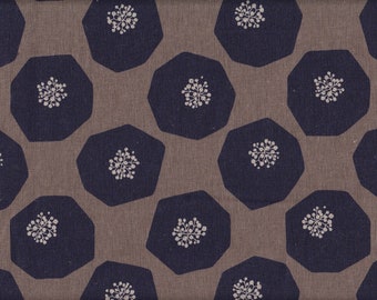 27,90 Eur/mètre tissu du Japon coton lin Kokka 50 cm x 110 cm Echino Mellow brown L420e