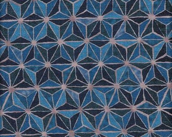 17.90 Eur/meter Japan fabric traditional cotton 50 cm x 110 cm Asanoha dark blue D1217f