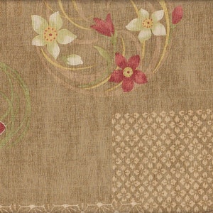 22,90 EUR/meter Japanska tyger traditionellt bomullstyg Dobby 50 cm x 110 cm Patch Flowers Shibori ockra C4184a