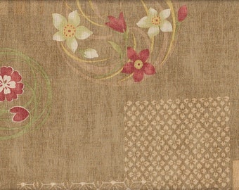 19.90 Eur/meter Japanese fabric syite traditional cotton fabric Dobby 50 cm x 110 cm patch flowers Shibori ochre C4184a