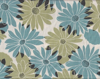 28.00 Eur/Meter oilcloth coated cotton from Japan 50 cm x 110 cm Daisy blue UT551f