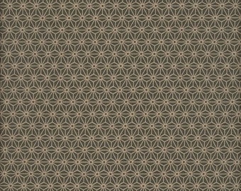 19,90 Eur/m  Japan Stoff traditionell Baumwolle 50cm x 110cm Asanoha graugrün D1201h