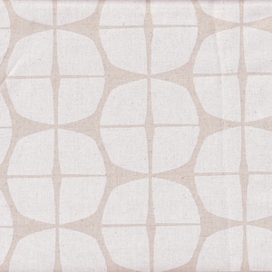 29.90 Eur/Meter Oilcloth Japan laminated cotton linen 50 cm x 110 cm Circle natural UG510a