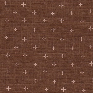 22.90 Eur/meter Japanese fabrics traditional cotton sold by the meter 50 cm x 160 cm crosses brown D1398e