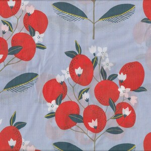 20,90 Eur/metro Tessuti giapponesi cotone moderno venduto al metro Prato 50 cm x 110 cm Fruitflower azzurro T0615b