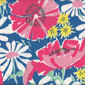 22.90 Eur/meter fabric from Japan cotton sold by the meter 50 cm x 110 cm flowers blue T321d