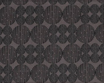 18,90 Eur/mètre Japon Tissu Coton Lin Canvas 50 cm x 110 cm Circle stripe gray G4017c