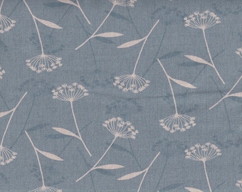 28.00 Eur/m Wachstuch laminierter japanischer Baumwollstoff Cosmo Blumen 50cm x 110cm Dandelion light blue