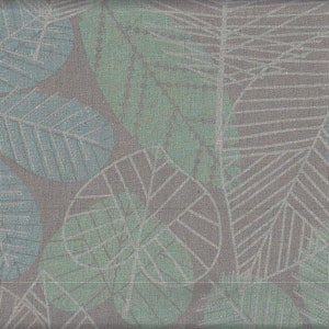 Peut inclure: Un motif sans couture avec un fond gris et un motif répétitif de feuilles bleu clair et vertes.