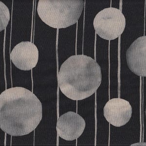 24.90 Eur/Meter Japan Fabric Kokka Modern Cotton Linen Viella 50 cm x 110 cm Dots & Stripes black G4052d