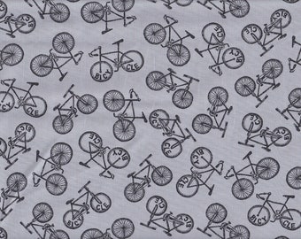 28.00 Eur/Meter Oilcloth laminated Japanese cotton fabric Sevenberry 50 cm x 110 cm Bicycles grey UR527b