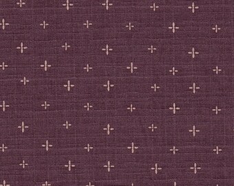 22,90 Eur/Mètre Tissus japonais coton traditionnel au mètre 50 cm x 160 cm Croix violette D1398b