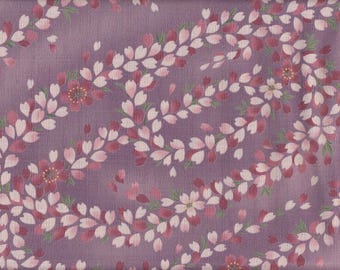 22.90 EUR/meter fabric from Japan, traditional cotton dobby, cherry blossoms, 50 cm x 110 cm, sakura petals, lilac B393d