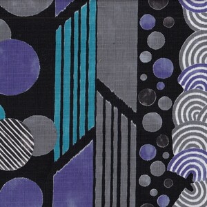 22,90 EUR/meter tyg från Japan, traditionell bomullsdobby, 50 cm x 110 cm, Yagasuri-lapp, svart/lila, C2321d
