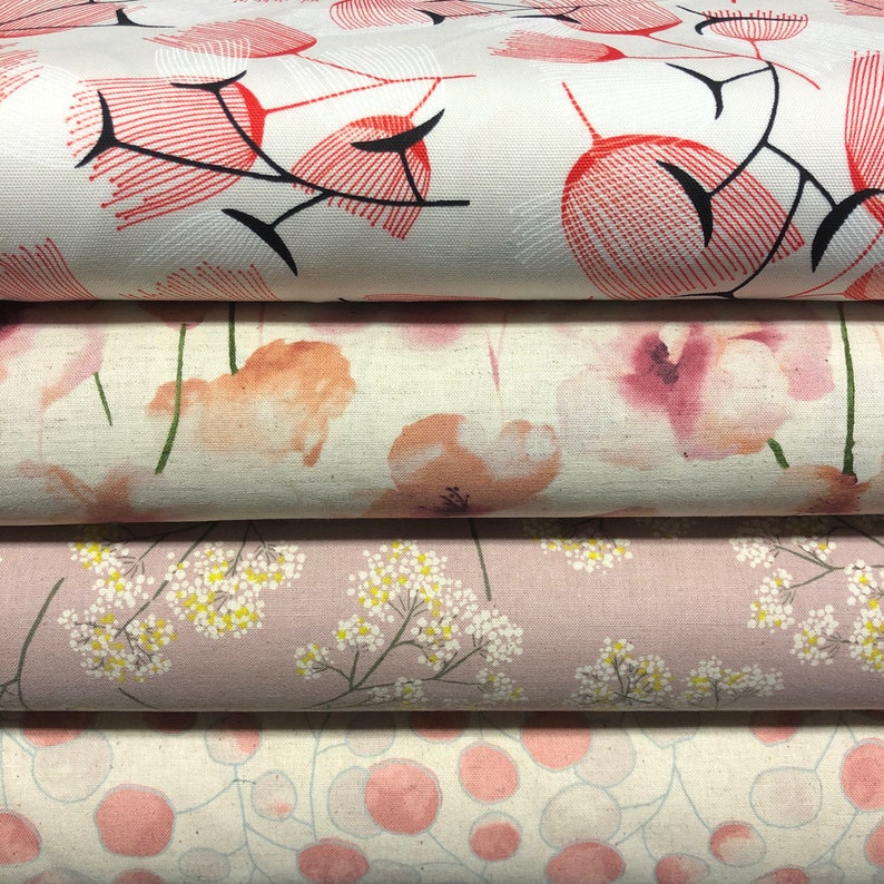 19.90 Eur/meter Japanese Fabrics Modern Cotton Linen Kokka by Etsy