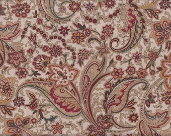 18,90 Eur/mètre Japon tissu coton Twill Kokka 50 cm x 110 cm Paisley beige S0001a