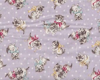 19,90 Eur/mètre Tissus japonais coton au mètre Chats Quilt Gate 50 cm x 110 cm Petits Chatons lavande Q693d