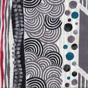 22,90 EUR/meter tyg från Japan, traditionell bomullsdobby, 50 cm x 110 cm, Yagasuri Patch grå C2321b
