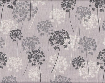 25.90 Eur/meter Japanese fabric of linen 50 cm x 110 cm umbels grey T0015e