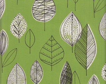 19.90 EUR/meter Japan fabric cotton Oxford 50 cm x 110 cm leaves green T379b